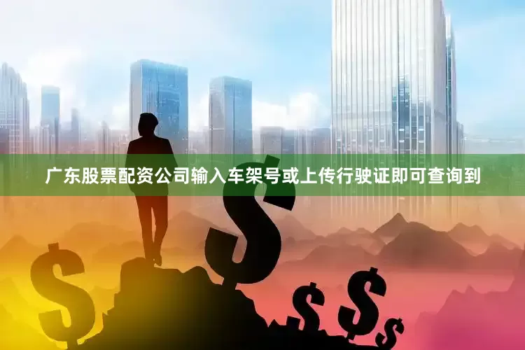 广东股票配资公司输入车架号或上传行驶证即可查询到